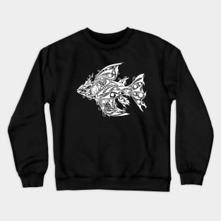 Abstract Tribal Fish Tattoo Crewneck Sweatshirt